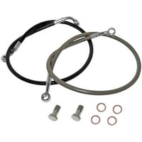 Fits Suzuki LT-R 450 QUADRACER 2006-2009 Tusk Front ATV Steel Braided Brake Line Standard Length 2 Silver